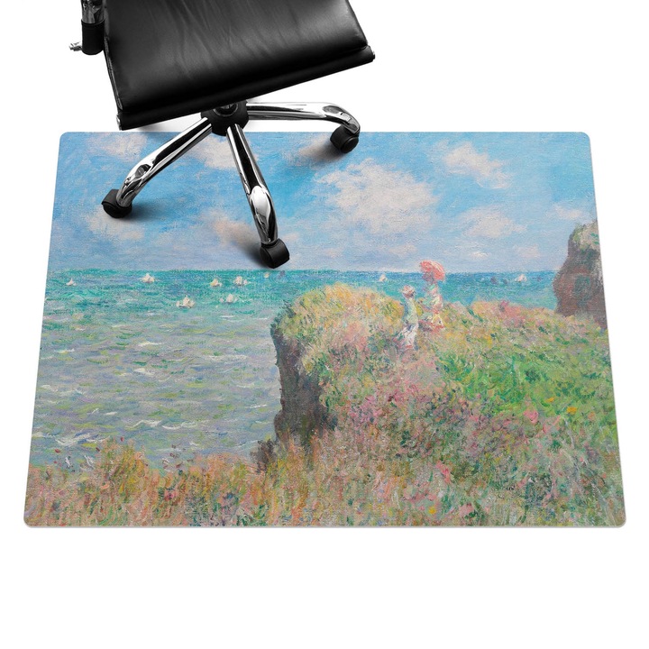 Székalátét, Wallfluent, Tengeri táj sziklával, Kék, 120x90 cm, 010250310020100282722