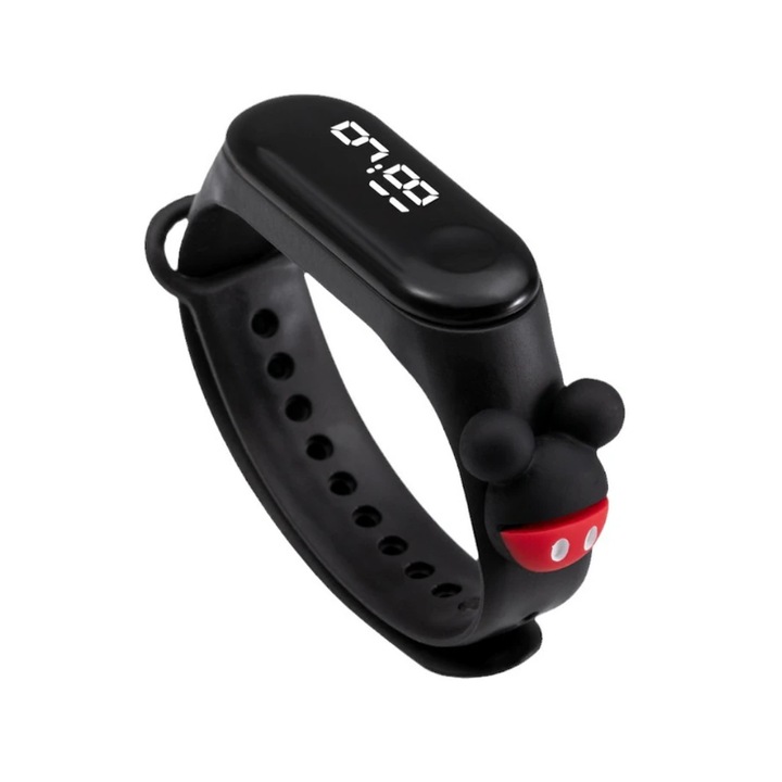 Детски часовник, модел Мики Маус, черен