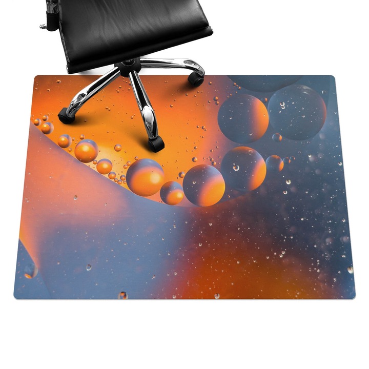 Íróasztal szék alátét, Wallfluent, Buborék absztrakt, Narancssárga, 120x90 cm, 010250310020100282845