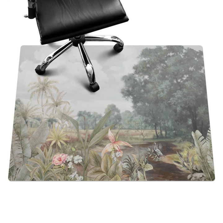 Székalátét, Wallfluent, Trópusi táj, Zöld, 120x90 cm, 010250310020100282765