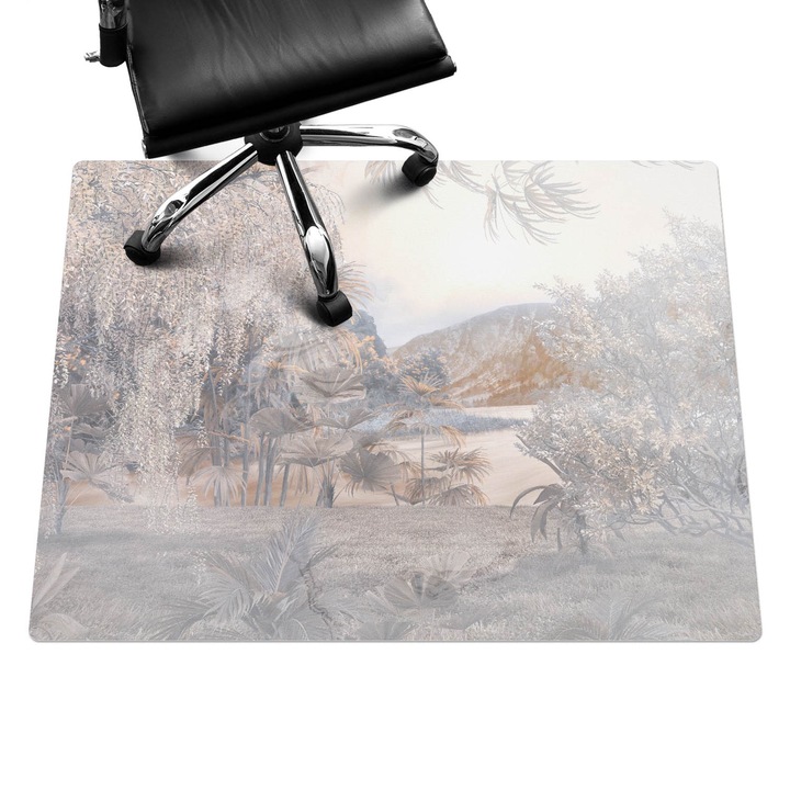 Szék alátét szőnyeg, Wallfluent, Pasztell természeti táj, Bézs, 120x90 cm, 010250310020100282732