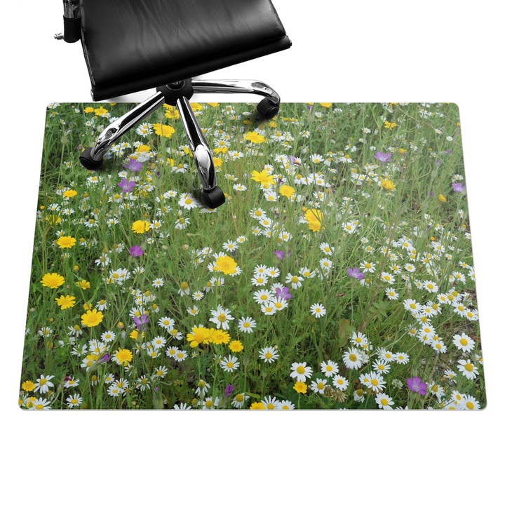 Székalátét, Wallfluent, Virágos rét, Zöld, 120x90 cm, 010250310020100282855