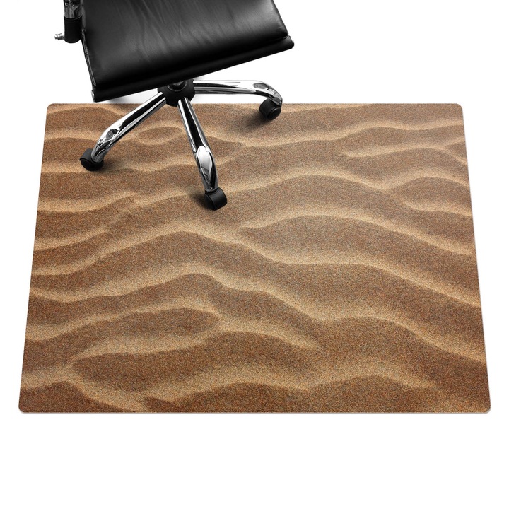 Íróasztal szék alátét, Wallfluent, Hullámzó homok minták, Bézs, 120x90 cm, 010250310020100282636