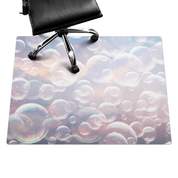 Íróasztal szék alátét, Wallfluent, Szappanbuborékok a felhőkben, Lila, 120x90 cm, 010250310020100282857