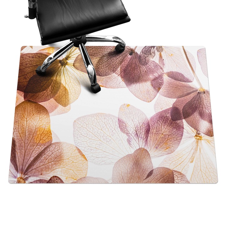 Irodai szék szőnyeg, Wallfluent, Finom virágszirmok, Bézs, 120x90 cm, 010250310020100282786