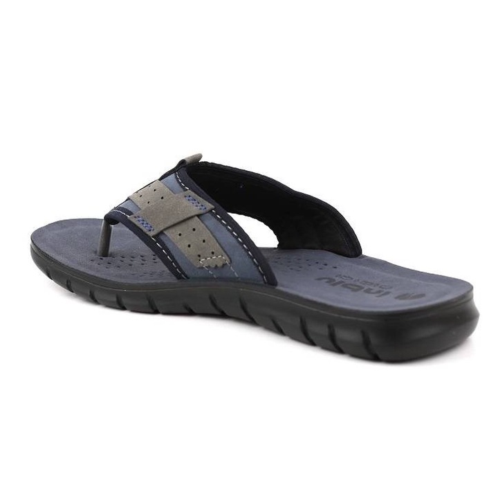 Slapi barbati, INBLU, confortabili, bleumarin, piele ecologica