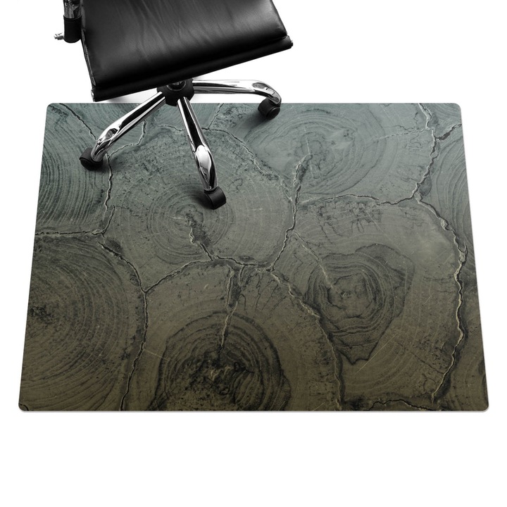 Íróasztal szék alátét, Wallfluent, Fa erezet szerkezete, Szürke, 120x90 cm, 010250310020100282501