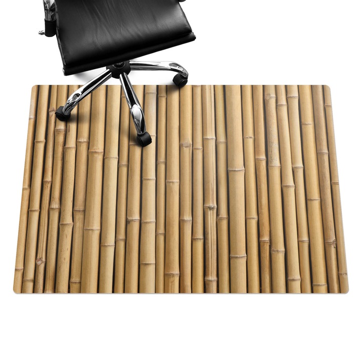 Szék szőnyeg, Wallfluent, Bambusz minta, Bézs, 140x100 cm, 010250310030100001484