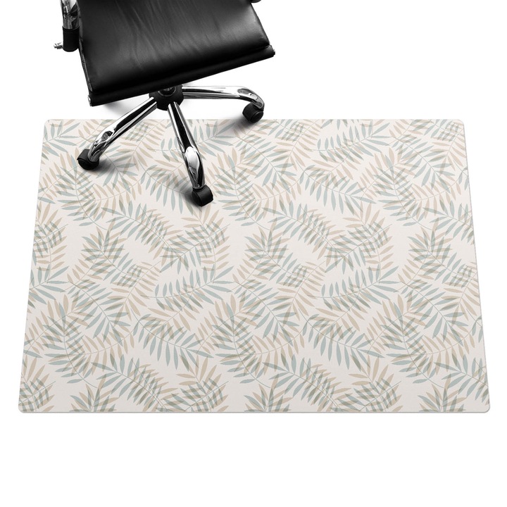 Szék szőnyeg, Wallfluent, Pasztell színű levelek, Bézs, 140x100 cm, 010250310030100033387