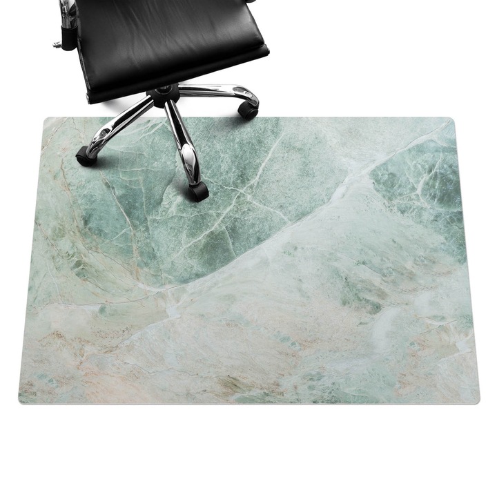 Íróasztal szék alátét, Wallfluent, Márvány természet minta, Zöld, 140x100 cm, 010250310030100032057