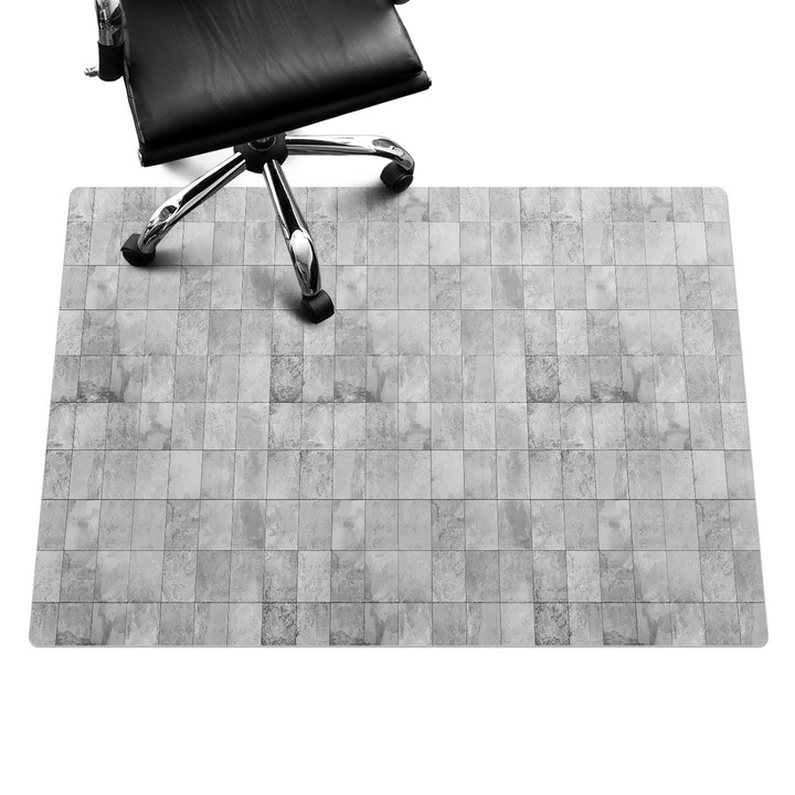 Padlóvédő székalátét, Wallfluent, Kő mozaik, Szürke, 140x100 cm, 010250310030100027772