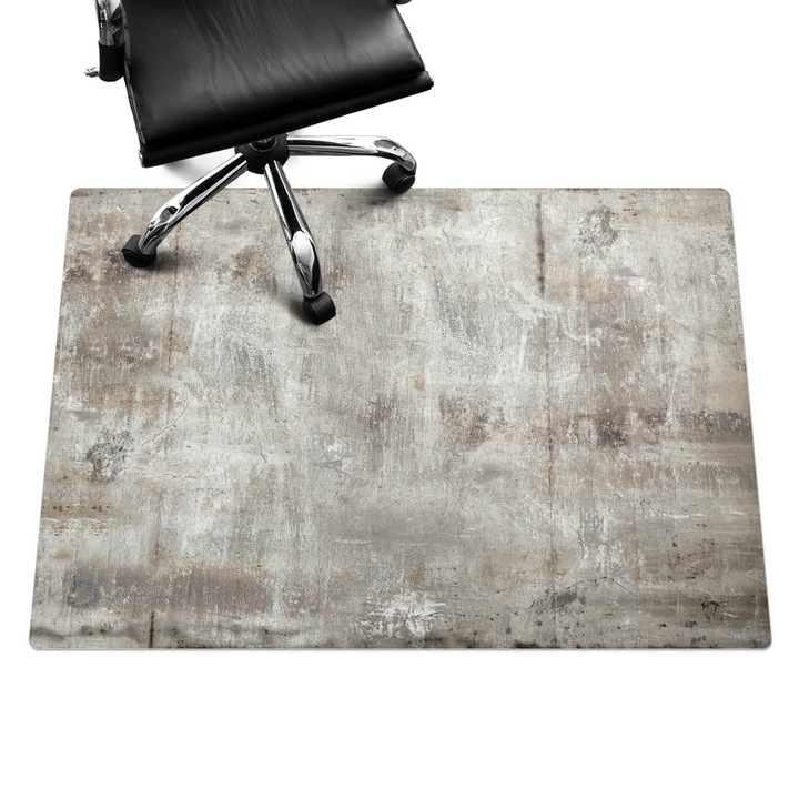 Protectie podea scaun birou, Wallfluent, Textura bruta a peretelui, Gri, 140x100 cm, 010250310030100020192