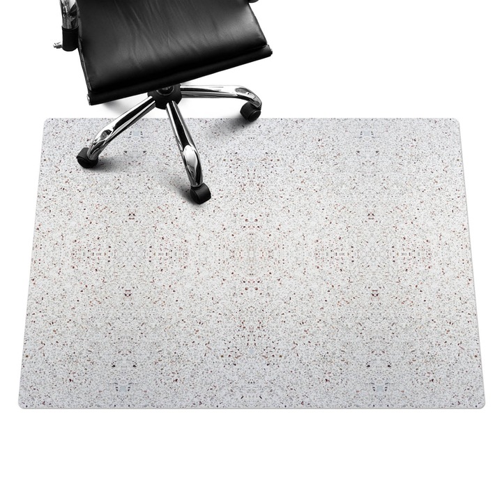 Íróasztal szék alátét, Wallfluent, Szimmetrikus terrazzo, Fehér, 140x100 cm, 010250310030100057088