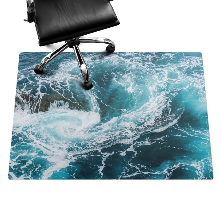 Szék szőnyeg, Wallfluent, Óceáni örvény, Kék, 140x100 cm, 010250310030100075295