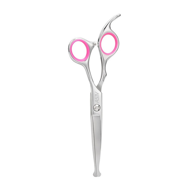 Set foarfeci de tuns, 6 inch, cu foarfeca de tuns si foarfeca de texturare, piele, roz