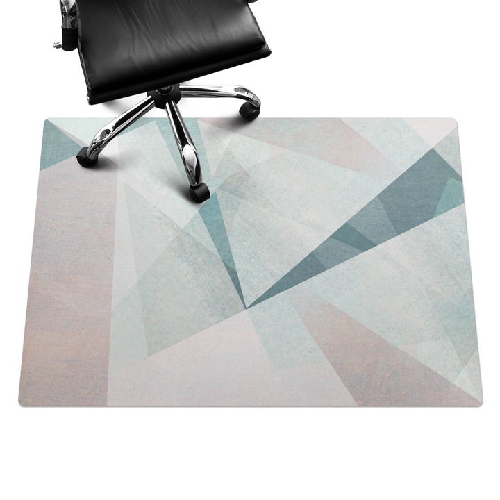 Padlóvédő székalátét, Wallfluent, Geometriai formák, Türkiz, 140x100 cm, 010250310030100074605