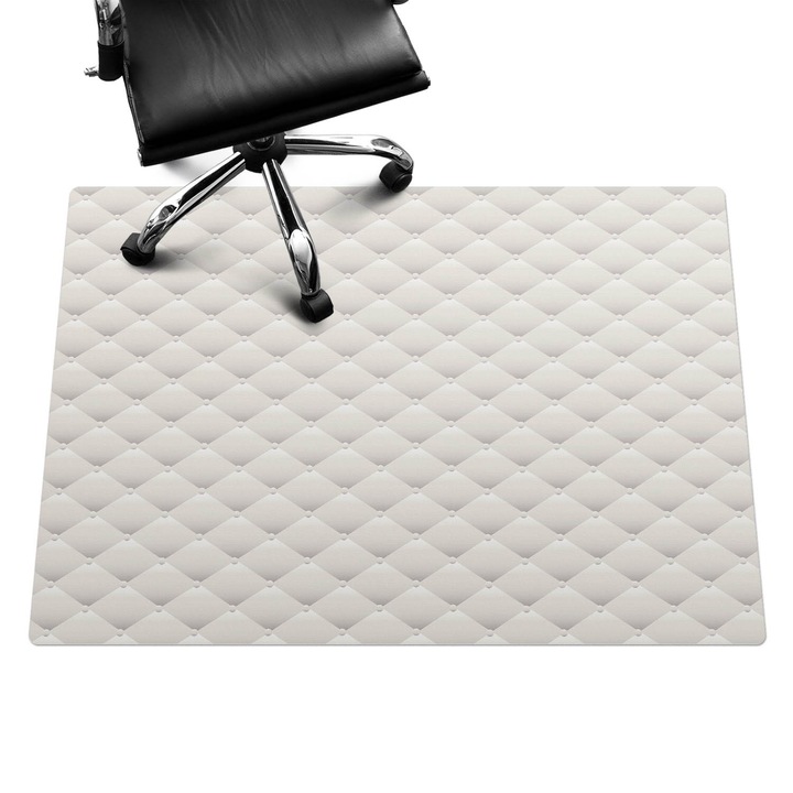 Irodai szék szőnyeg, Wallfluent, Elegáns steppelt minta, Krémszín, 140x100 cm, 010250310030100054917