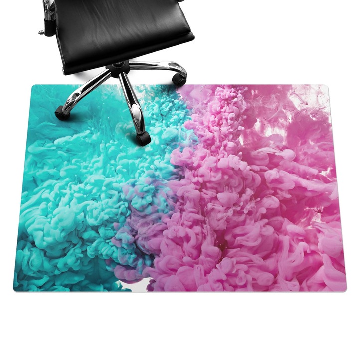 Padlóvédő székalátét, Wallfluent, Színes füst a vízben, Többszínű, 140x100 cm, 010250310030100075267