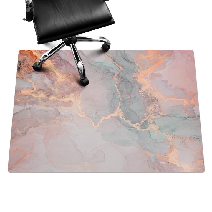 Íróasztal szék alátét, Wallfluent, Absztrakt akvarell, Rózsaszín, 140x100 cm, 010250310030100077315