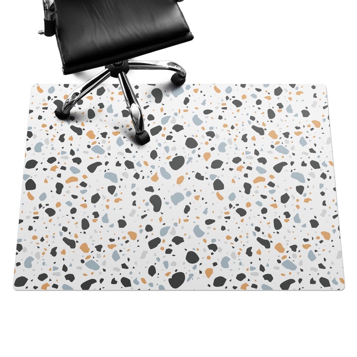 Irodai szék szőnyeg, Wallfluent, Terrazzo absztrakt, Többszínű, 140x100 cm, 010250310030100077421