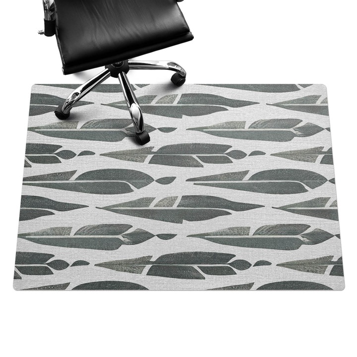 Szék szőnyeg, Wallfluent, Absztrakt levelek, Zöld, 140x100 cm, 010250310030100281958