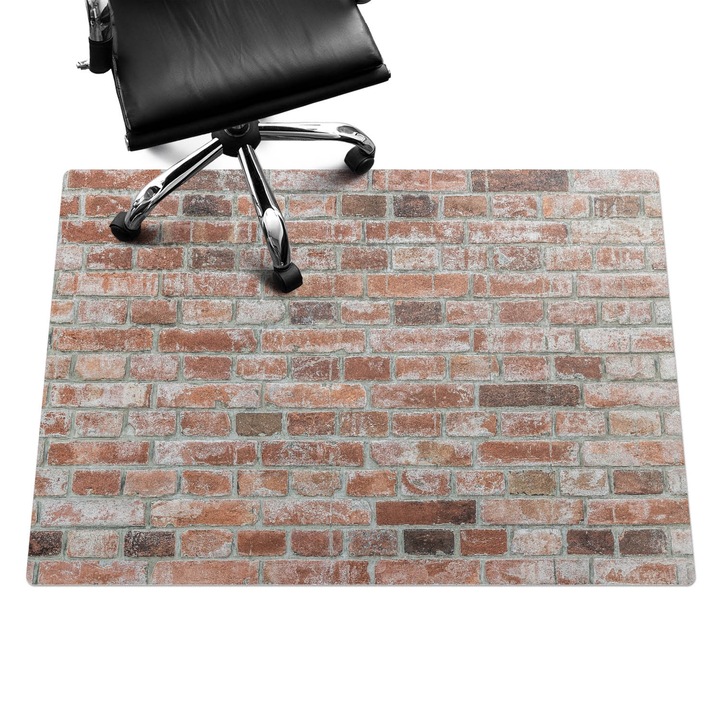 Szék szőnyeg, Wallfluent, Retro téglafal, Barna, 140x100 cm, 010250310030100088591