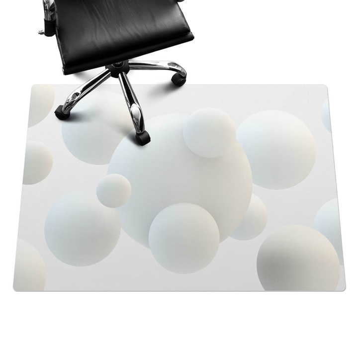 Íróasztal szék alátét, Wallfluent, Pasztell 3D golyók, Fehér, 140x100 cm, 010250310030100088398