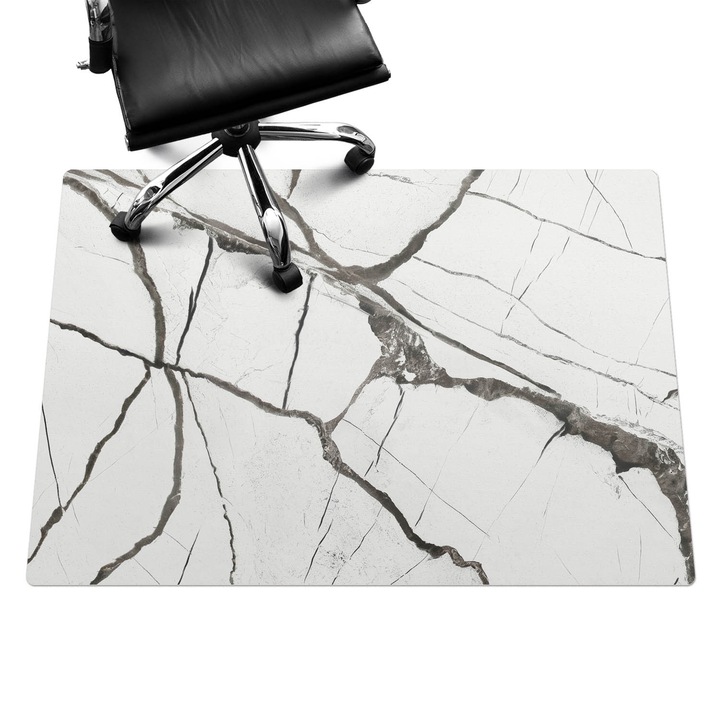 Szék szőnyeg, Wallfluent, Márvány repedések, Fehér, 140x100 cm, 010250310030100281896