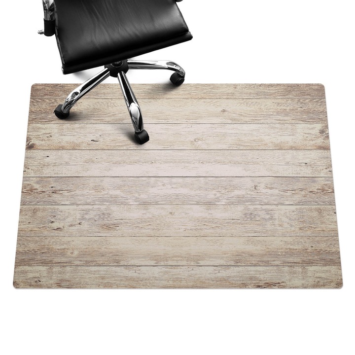 Szék alátét szőnyeg, Wallfluent, Fa textúra, Bézs, 140x100 cm, 010250310030100088611