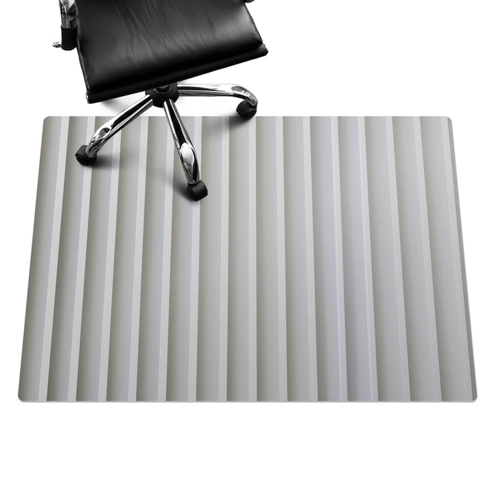 Irodai szék szőnyeg, Wallfluent, Függőleges csíkok a falon, Szürke, 140x100 cm, 010250310030100282545