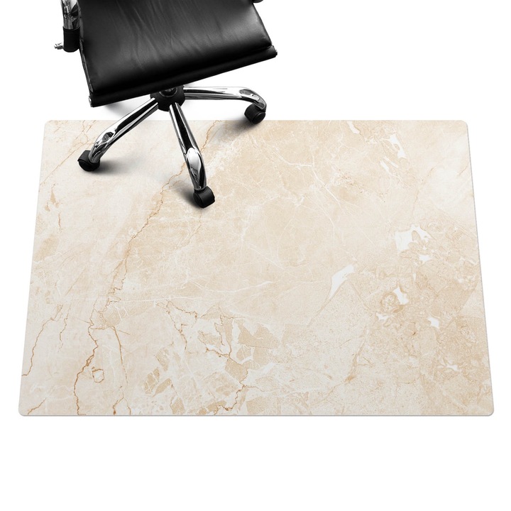 Íróasztal szék alátét, Wallfluent, Márvány erek, Bézs, 140x100 cm, 010250310030100282603