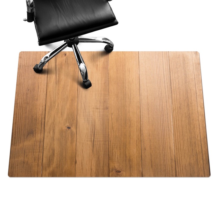 Padlóvédő székalátét, Wallfluent, Fa táblák háttér, Barna, 140x100 cm, 010250310030100088497