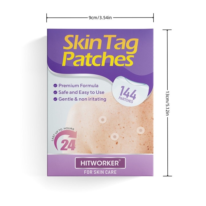 Plasturi pentru acnee, Hitworker, 144 bucati, ingrediente naturale, transparenti, pentru fata si corp