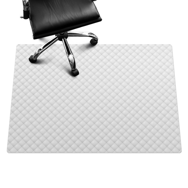 Covoras pentru protectie pardosea, Wallfluent, Model matlasat 3D, Alb, 140x100 cm, 010250310030100282642