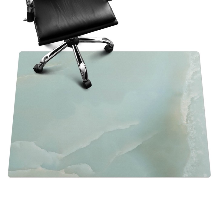 Szék alátét szőnyeg, Wallfluent, Márvány textúra, Türkiz, 140x100 cm, 010250310030100282871