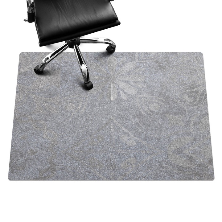 Székalátét, Wallfluent, Virág dísz, Szürke, 140x100 cm, 010250310030100282861