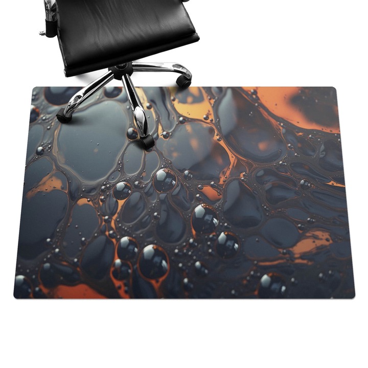 Székalátét, Wallfluent, Folyékony buborékok, Fekete, 140x100 cm, 010250310030100282819