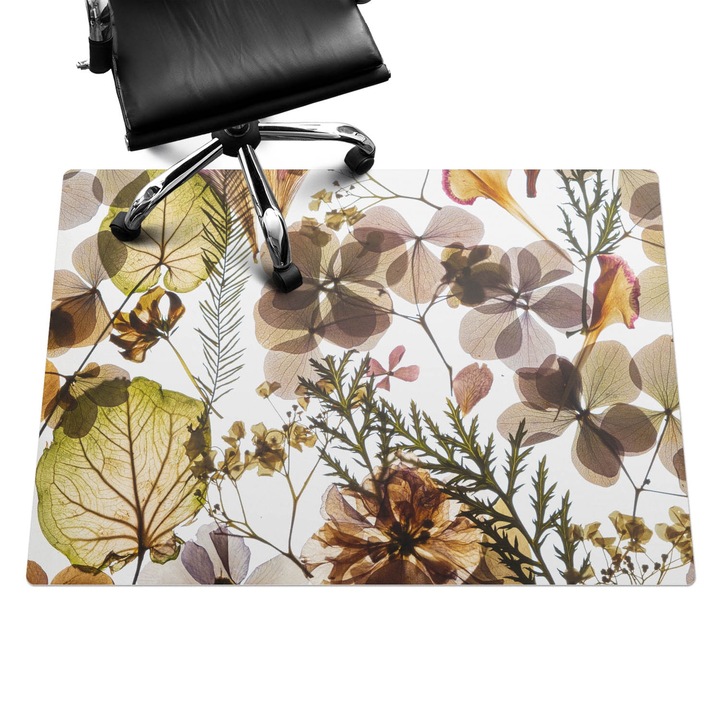 Székalátét, Wallfluent, Szárított levelek és virágok, Sárga, 140x100 cm, 010250310030100282759