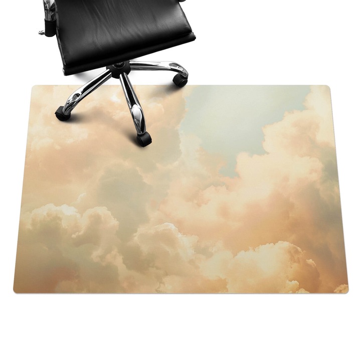 Szék alátét szőnyeg, Wallfluent, Pasztell felhők, Bézs, 140x100 cm, 010250310030100282738