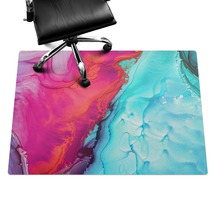 Padlóvédő székalátét, Wallfluent, Absztrakt hullám, Többszínű, 140x100 cm, 010250310030100282566