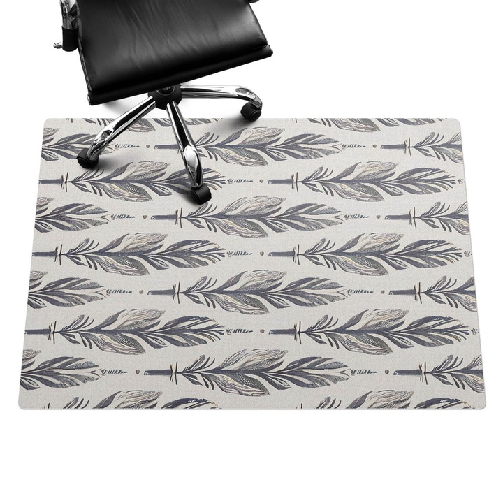 Íróasztal szék alátét, Wallfluent, Tollak vízszintes elrendezésben, Szürke, 140x100 cm, 010250310030100281987
