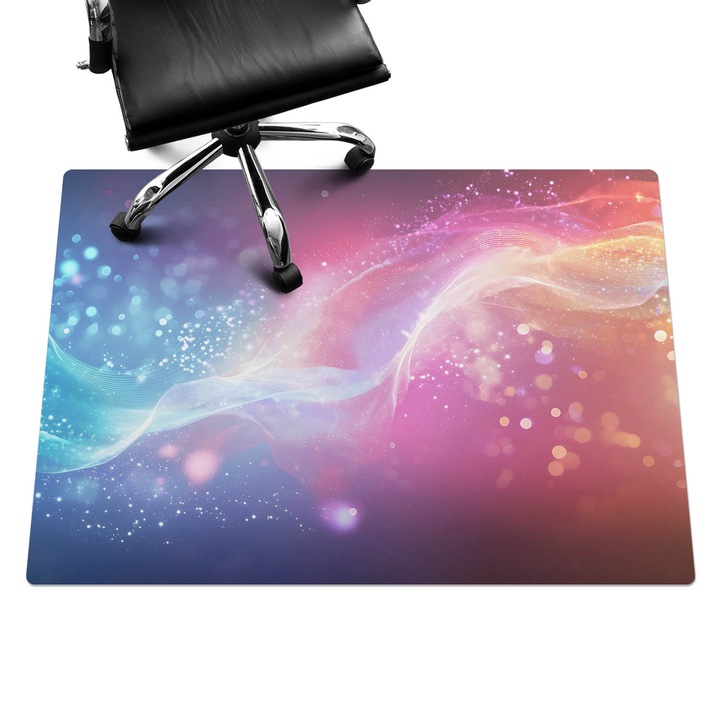 Covoras pentru protectie pardosea, Wallfluent, Val de lumina colorata, Violet, 140x100 cm, 010250310030100282890