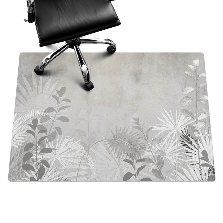 Szék szőnyeg, Wallfluent, Zöldség levelek háttér, Szürke, 140x100 cm, 010250310030100282670