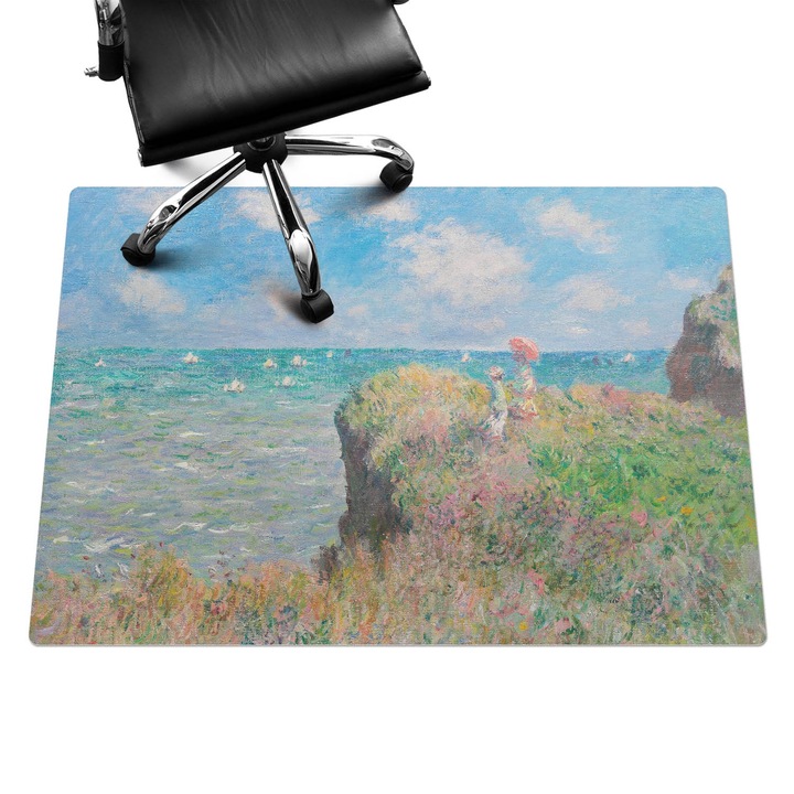 Székalátét, Wallfluent, Tengeri táj sziklával, Kék, 140x100 cm, 010250310030100282722