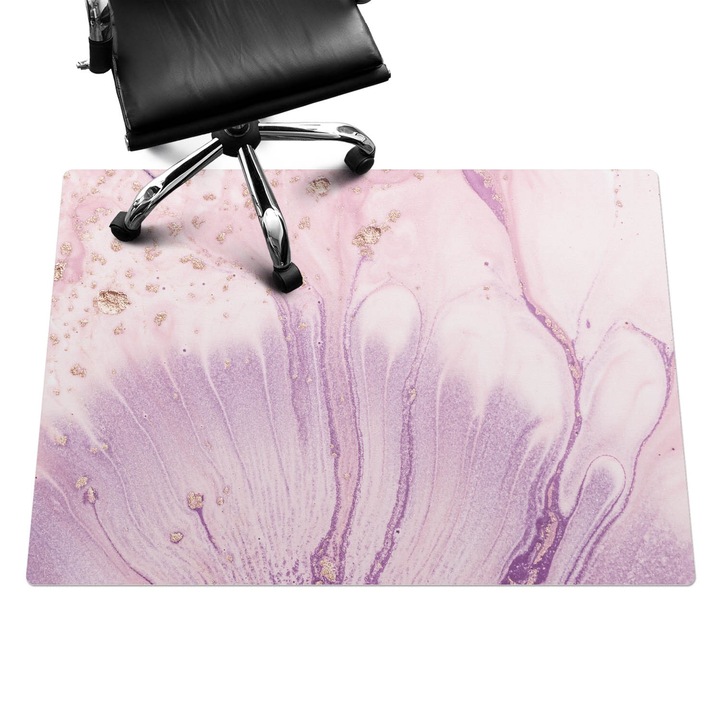 Szék szőnyeg, Wallfluent, Márvány virágmintás, Rózsaszín, 140x100 cm, 010250310030100282844