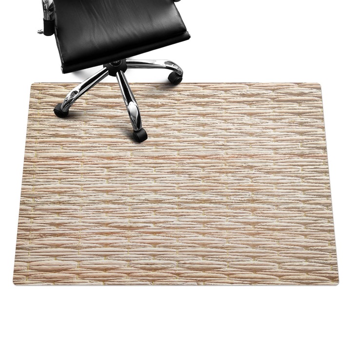 Íróasztal szék alátét, Wallfluent, Természetes fonat, Bézs, 140x100 cm, 010250310030100282809