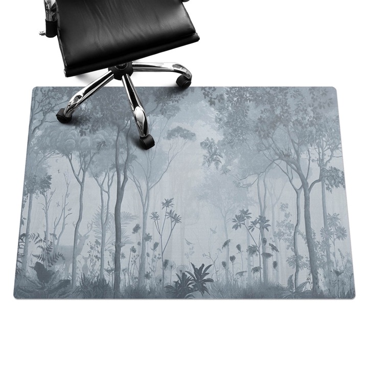 Székalátét, Wallfluent, Erdei köd táj, Szürke, 140x100 cm, 010250310030100282753