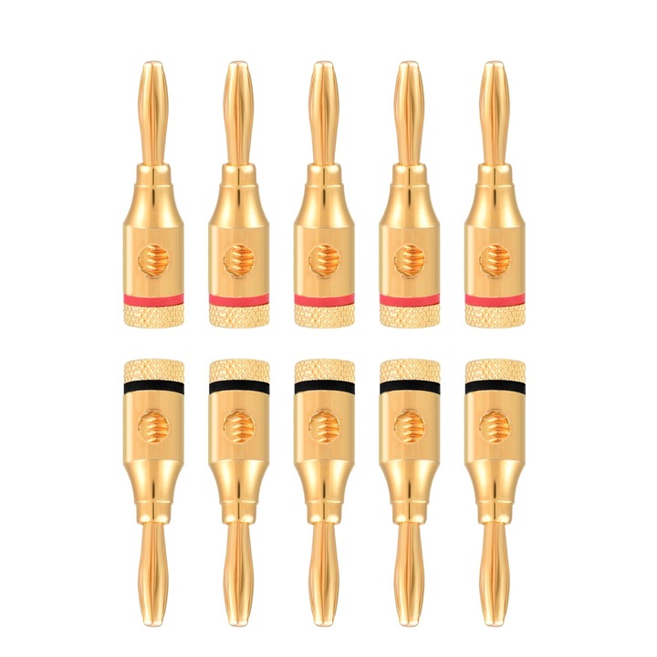 Set 10 buc. Adaptor conector audio cu cablu banana pentru difuzor placat cu aur Enforose