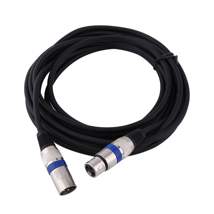 Cablu XLR 3Pin Masculi la Femeie Cablu Audio M/F Cablu ecranat pentru Mixer Microfon 5M