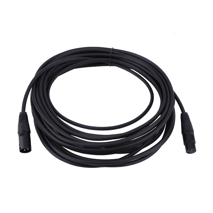 Cablu ecranat MIC XLR Mascul la Femeie cu 3 pini Cablu prelungitor audio pentru microfon 10M